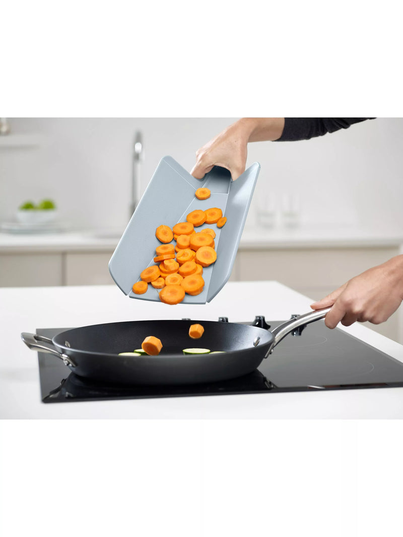 Joseph Joseph small plastic chopping board with foldable sides, set of 2, sky color, UK version