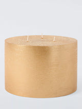 John Lewis John Lewis Rustic 3 Wick Pillar Candle Gold 10 cm- Buy online at McGrocer