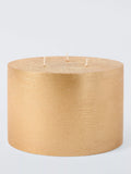 John Lewis rustic 3-wick gold pillar candle 10 cm, imported from the UK