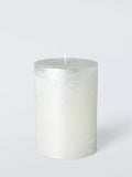 John Lewis rustic pillar candle H10.5 cm silver, imported from the UK