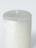 John Lewis rustic pillar candle H10.5 cm silver, imported from the UK