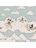Sanderson Mickey in the Clouds wallpaper mural in Sea Salt (British brand)