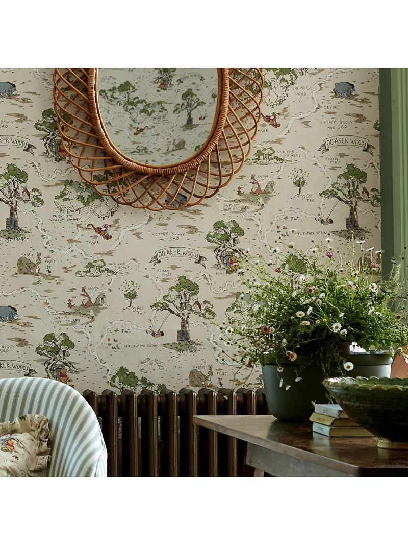 Sanderson Hundred Acre Wood wallpaper in Cashew (British brand)