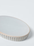 John Lewis glazed ribbed soap dish in grey, UK version