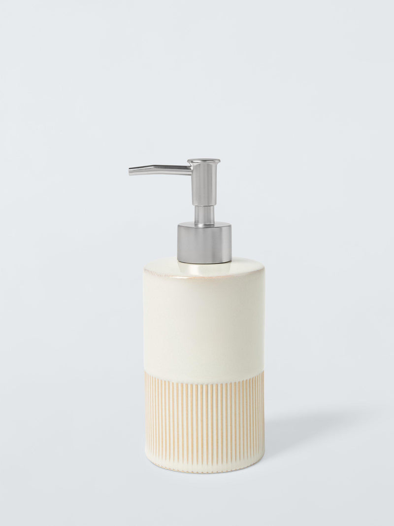 John Lewis Reactive Glaze Soap Dispenser Natural, imported from the UK