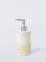 John Lewis John Lewis Reactive Glaze Two Tone Soap Dispenser Natural- Buy online at McGrocer