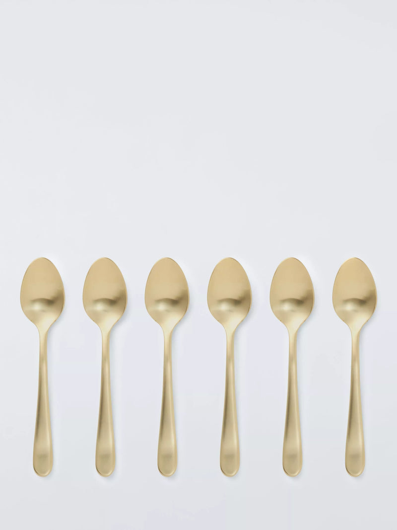 John Lewis stainless steel teaspoons set of 6 champagne finish, imported from the UK