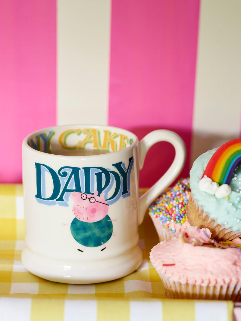 Emma Bridgewater Peppa Pig Daddy half pint mug 300ml blue multi - British product