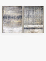 John Lewis Art Marketing Sabrina Roscino 'Torrent' Abstract Framed Canvas Set of 2, 120 x 90cm, Grey/Gold- Buy online at McGrocer