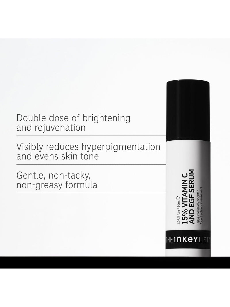 The INKEY List 15% Vitamin C and EGF serum 30ml, imported from the UK