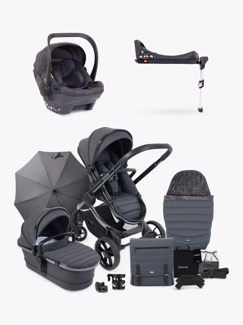 iCandy Peach 7 Pushchair, Carrycot & Accessories with Cocoon Car Seat and Base Travel Bundle