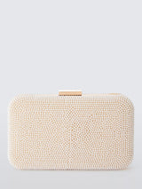John Lewis John Lewis Stella Embellished Chain Strap Clutch Bag, Pearl (H13 x W6 x D21 cm)- Buy online at McGrocer