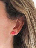 Auree pink chalcedony stud earrings gold plated (British brand)
