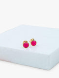 Auree pink chalcedony stud earrings gold plated (British brand)