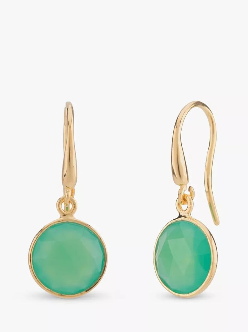Auree chrysoprase drop earrings gold - British product