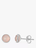 Auree pink chalcedony stud earrings sterling silver, UK version