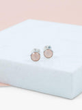 Auree pink chalcedony stud earrings sterling silver, UK version