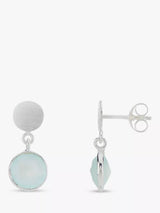John Lewis Auree Salina Aqua Chalcedony Drop Earrings, Silver- Buy online at McGrocer