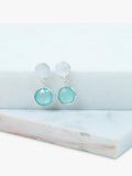 Auree Salina aqua chalcedony drop earrings sterling silver, UK version