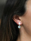Auree Salina aqua chalcedony drop earrings sterling silver, UK version