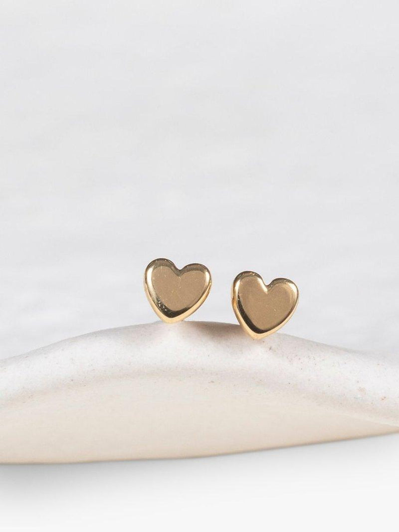 Boucles d'oreilles clous cœur plein Verona d'Auree 3mm, importées du Royaume-Uni