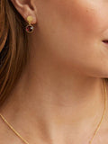 Auree garnet drop earrings gold plated sterling silver - British product