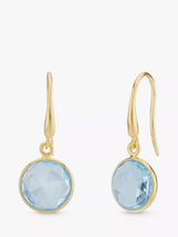 John Lewis Auree Antibes Blue Topaz Drop Earrings Gold- Buy online at McGrocer
