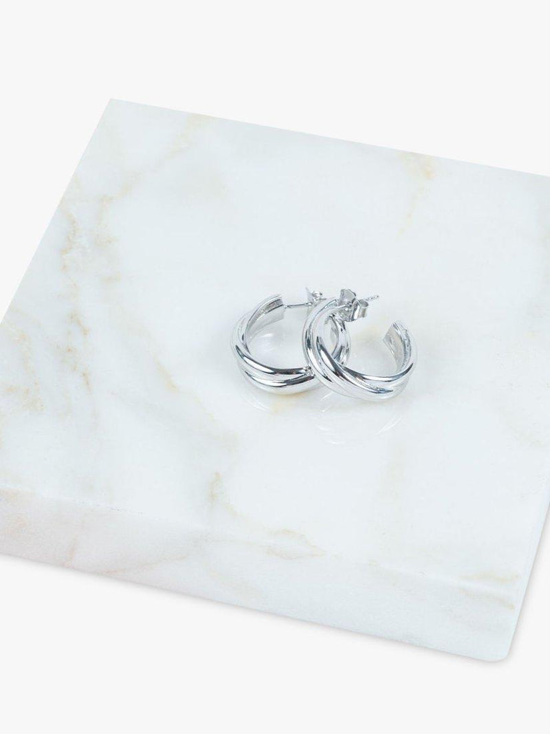 Auree Knightsbridge silver hoop earrings 2cm, UK version