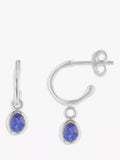 Auree sapphire drop mini hoop earrings 20mm, UK version