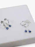 Auree sapphire drop mini hoop earrings 20mm, UK version