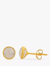 John Lewis Auree Savanne Moonstone Stud Earrings Gold- Buy online at McGrocer