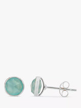 John Lewis Auree Aqua Chalcedony Stud Earrings Silver- Buy online at McGrocer