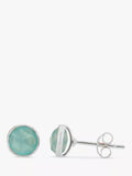 Auree aqua chalcedony stud earrings in sterling silver, UK version