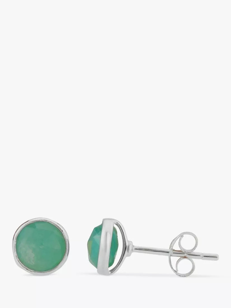 Auree Amazonite stud earrings in sterling silver, imported from the UK