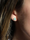 Auree Amazonite stud earrings in sterling silver, imported from the UK