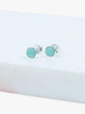 Auree Amazonite stud earrings in sterling silver, imported from the UK