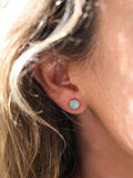 Auree Savanne amazonite stud earrings gold plated sterling silver, UK version