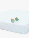Auree Savanne amazonite stud earrings gold plated sterling silver, UK version