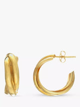 John Lewis Auree Knightsbridge Hoop Earrings, Gold- Buy online at McGrocer