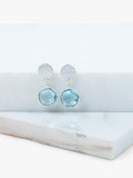 Auree blue topaz drop earrings in sterling silver (British brand)
