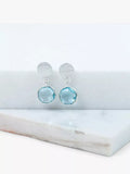 Auree blue topaz drop earrings in sterling silver (British brand)