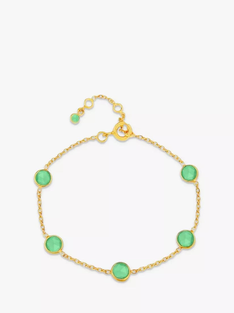 Auree chrysoprase bracelet gold plated 19cm, imported from the UK