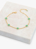 Auree chrysoprase bracelet gold plated 19cm, imported from the UK