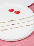 Bracelet chaîne cœur entier Auree Verona en or 18 carats, importé du Royaume-Uni