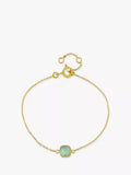 Bracelet chaîne lune Auree vermeil or pierre précieuse, version UK