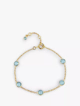 John Lewis Auree Antibes Blue Topaz Gold Chain Bracelet - 8 Inches- Buy online at McGrocer
