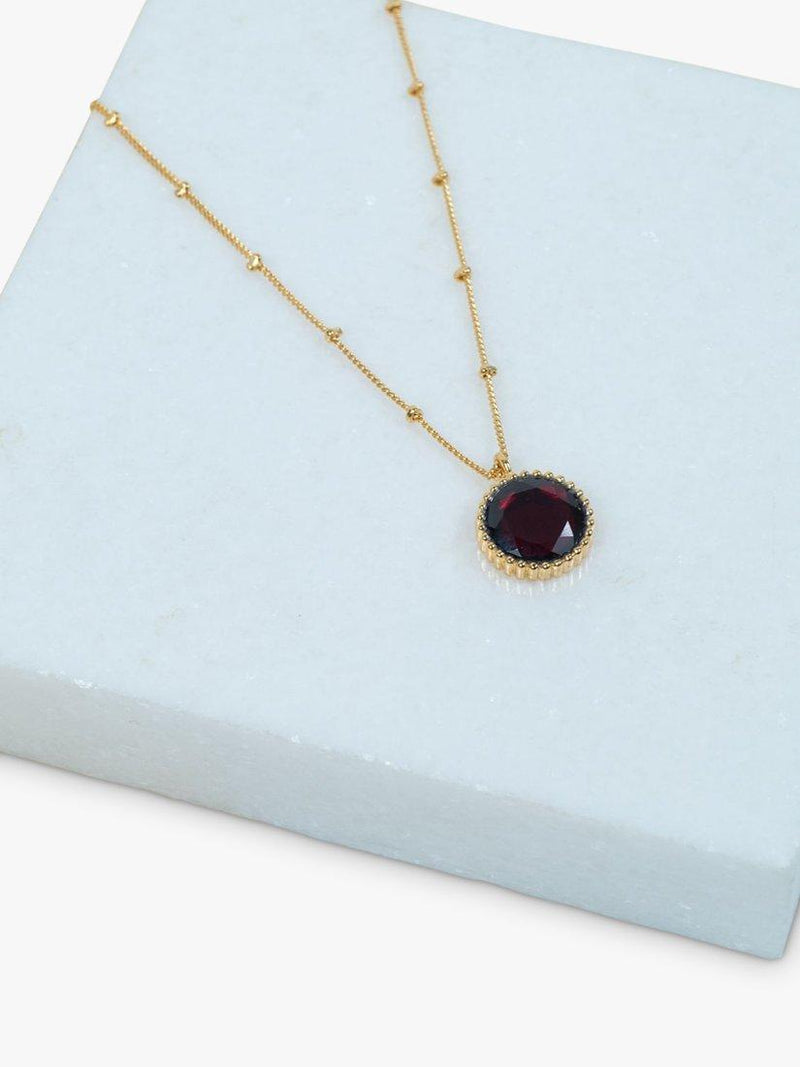 Auree birthstone vermeil necklace with garnet pendant (British brand)