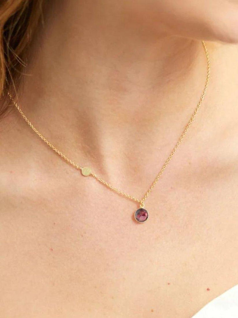 Auree Salina garnet pendant necklace gold - British product