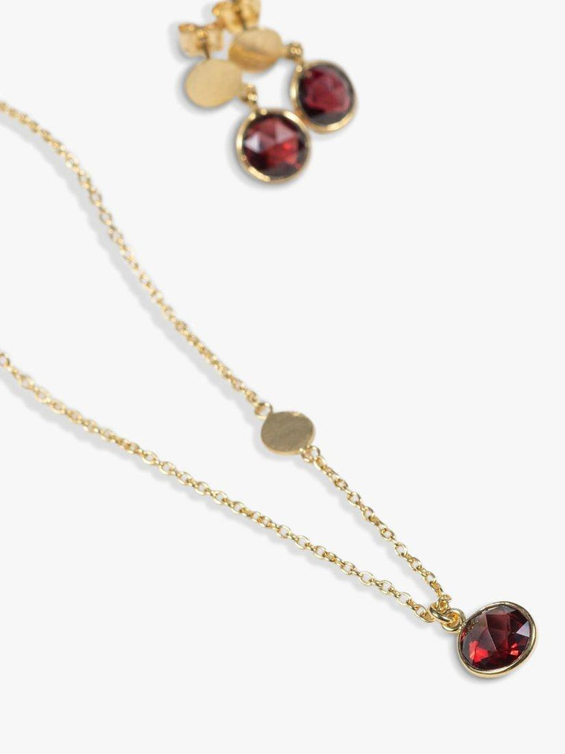 Auree Salina garnet pendant necklace gold - British product