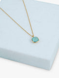Auree Brooklyn Anhänger Halskette mit Aqua-Chalcedon-Edelstein, UK-Version